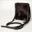 Premium Item: Mini Hair-On Cowhide Crossbody Bag Genuine Leather Western Purse by American Darling - Dark Brown/Black