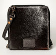 Premium Item: Mini Hair-On Cowhide Crossbody Bag Genuine Leather Western Purse by American Darling - Dark Brown/Black