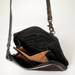 Premium Item: Mini Hair-On Cowhide Crossbody Bag Genuine Leather Western Purse by American Darling - Dark Brown/Black