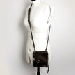 Premium Item: Mini Hair-On Cowhide Crossbody Bag Genuine Leather Western Purse by American Darling - Dark Brown/Black