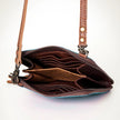 Premium Item: Mini Hair-On Cowhide Crossbody Bag Genuine Leather Western Purse by American Darling - Turquoise