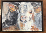 An original piece of artwork of a cow titled 