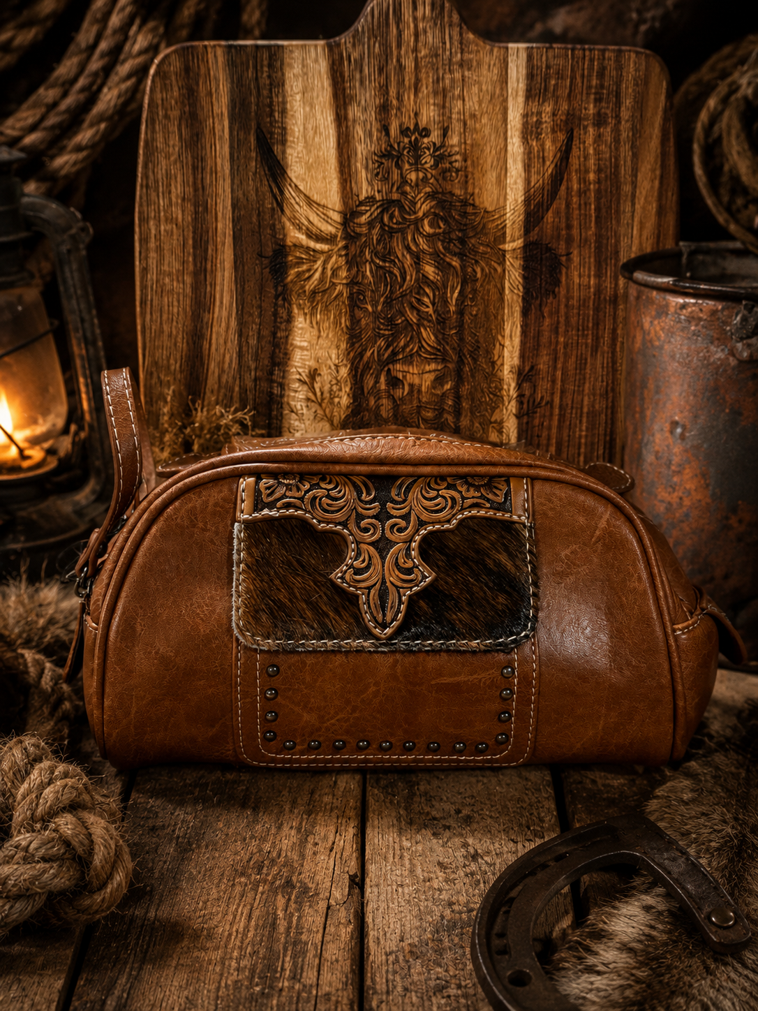 Montana West Hair-On Collection Travel Pouch