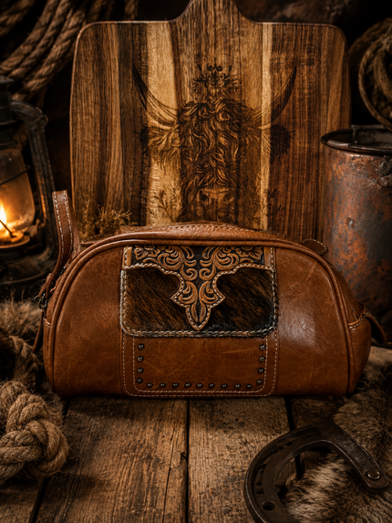Montana West Hair-On Collection Travel Pouch