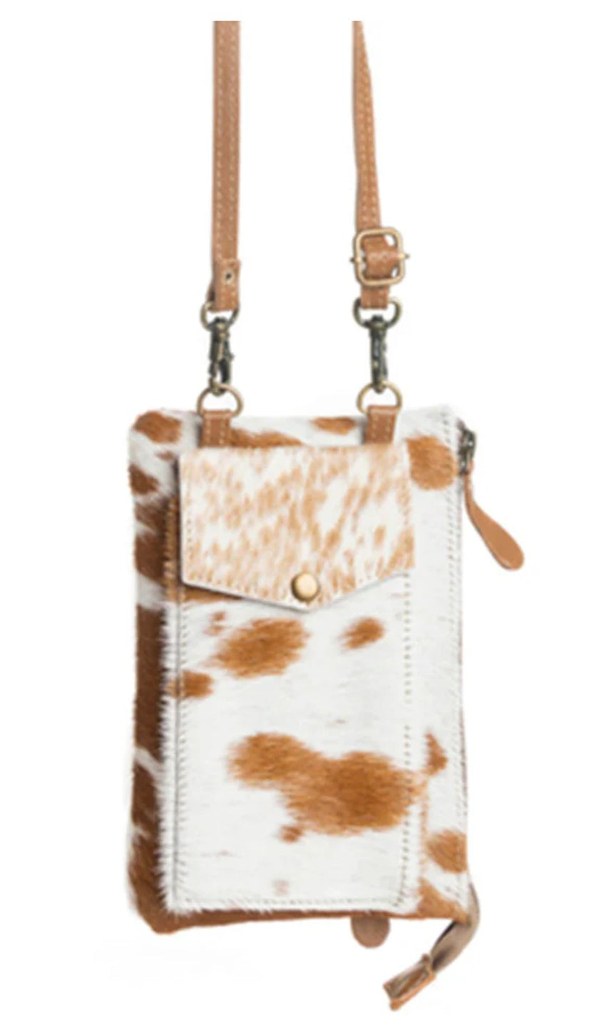 Premium Item: Myra Wild Chic Phone Case Bag in Brown & White - Single