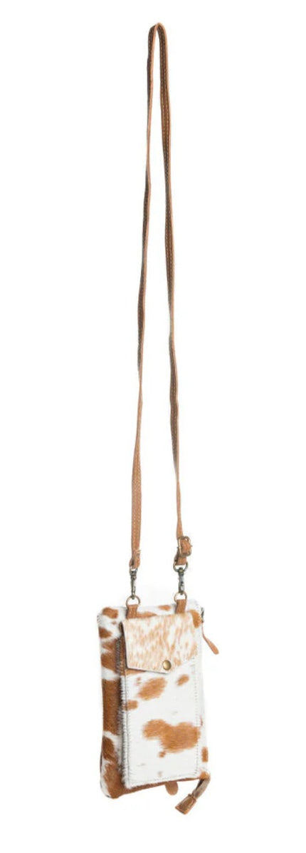 Premium Item: Myra Wild Chic Phone Case Bag in Brown & White - Single