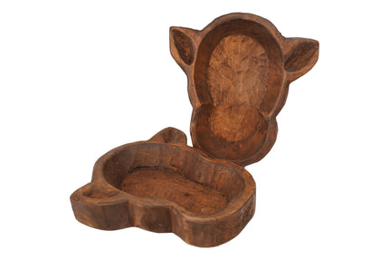 Image of a large wooden dough bowl
