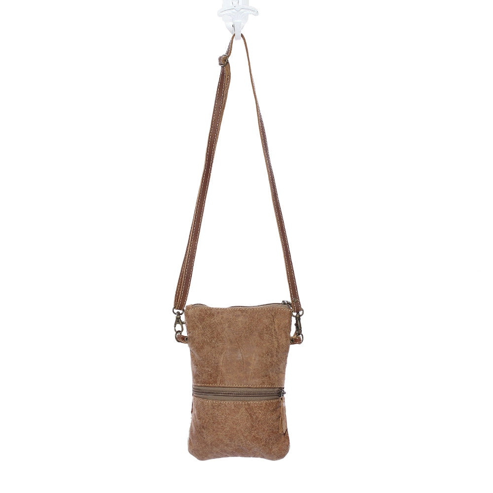 Premium Item: White and Brown Crossbody Myra Bag